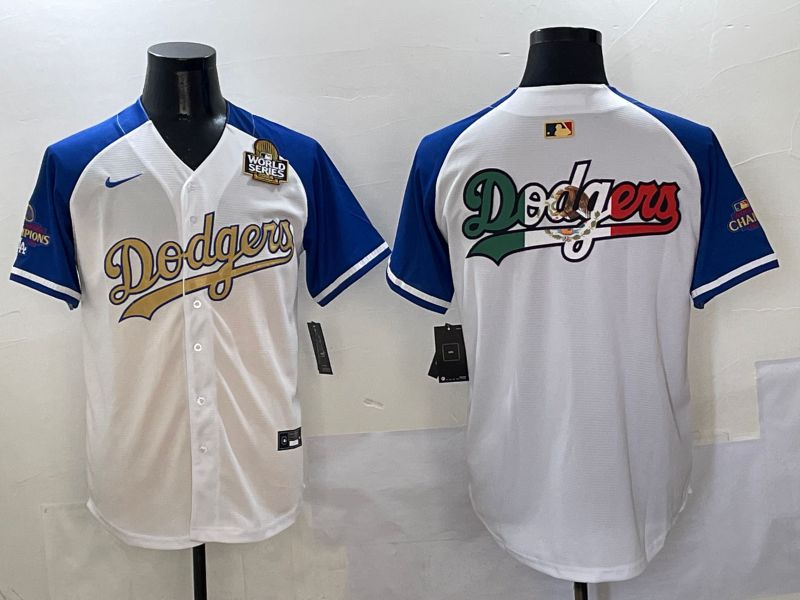 Men Los Angeles Dodgers Blank White Blue Gold Game Nike 2025 MLB Jersey style 42910